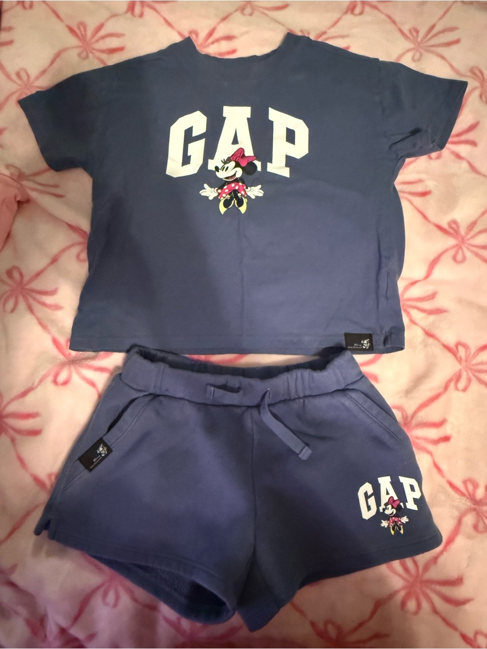 GAP Kids Purple Minnie Mouse Two-Piece Shorts Set